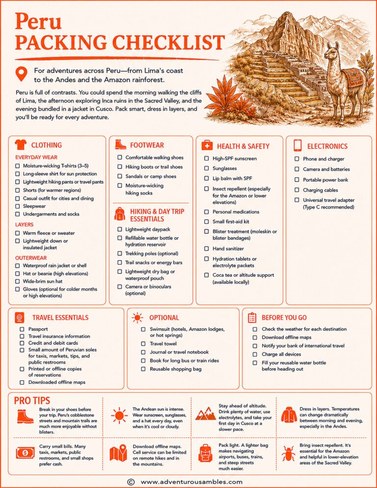 Peru Packing Checklist